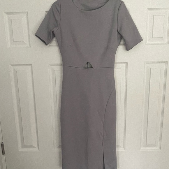 Grey open back cut out dress. NWT. Size 8. - Picture 1 of 6